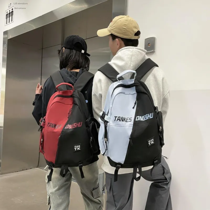URBAN FOREST Nylon Backpack Unisex White/Red/Green/Blue-23