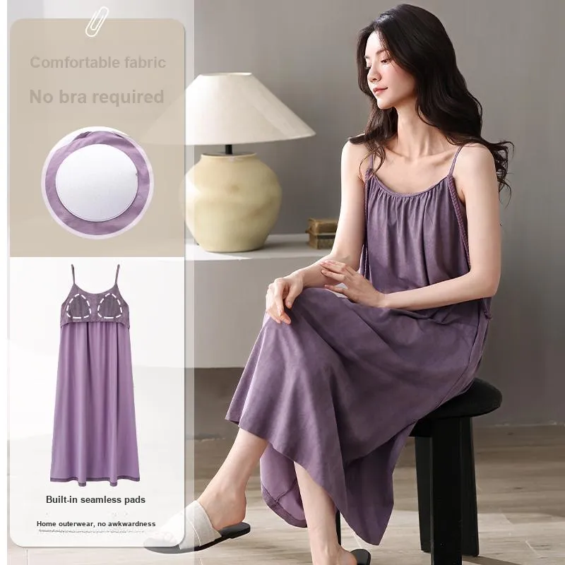 XIAFENYAN Nightgown Women's Purple-1