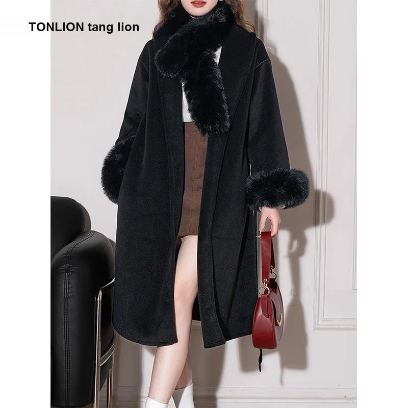 Tonlion Черный Женские Меховые изделия