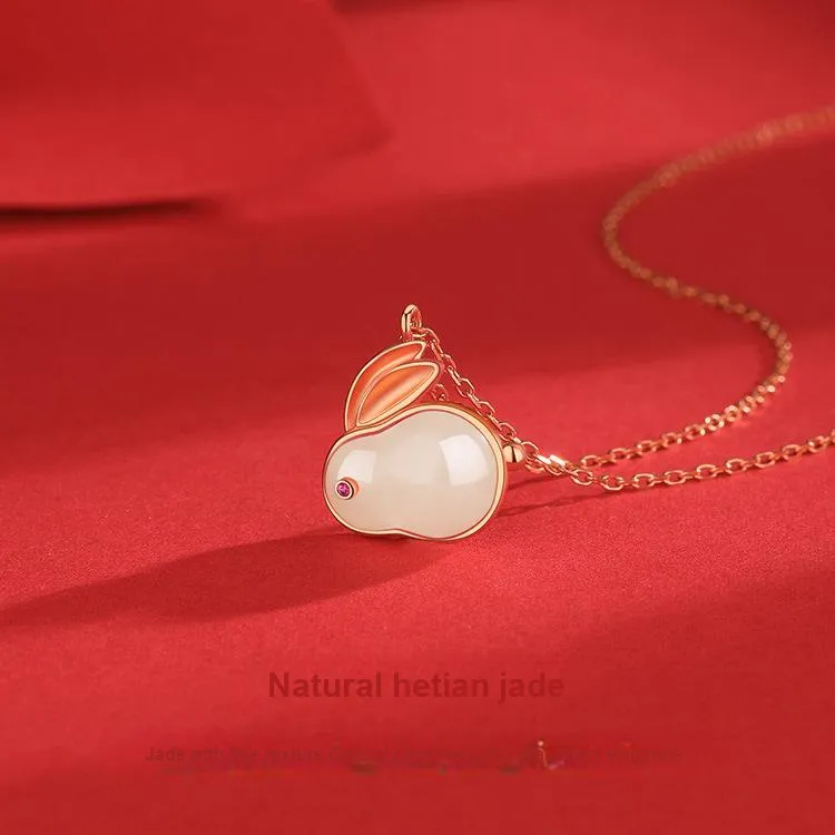 Royal Heaven's Choice Hetian Jade Necklaces Pale Greenish White Jade Unisex-2