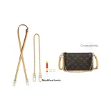 (Sub-Bag Crossbody) Beeswax 1.1cm Width Adjustable 90-120cm+Decorative Chain 40cm+Free 1.3D Buckle