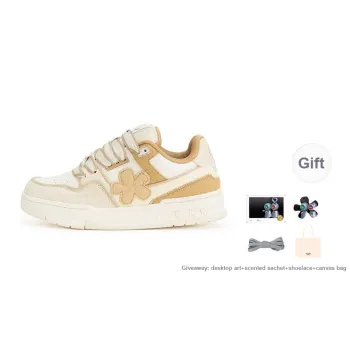 WE FLOWER Skateboard Shoes Unisex Low Top Beige