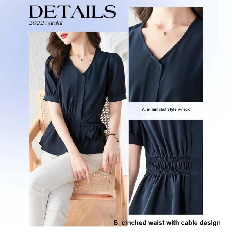 Like The Age Of Water Summer Shirt Regular Women's Navy Blue-4