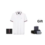 Cloud White Polo Shirt+Black Wallet