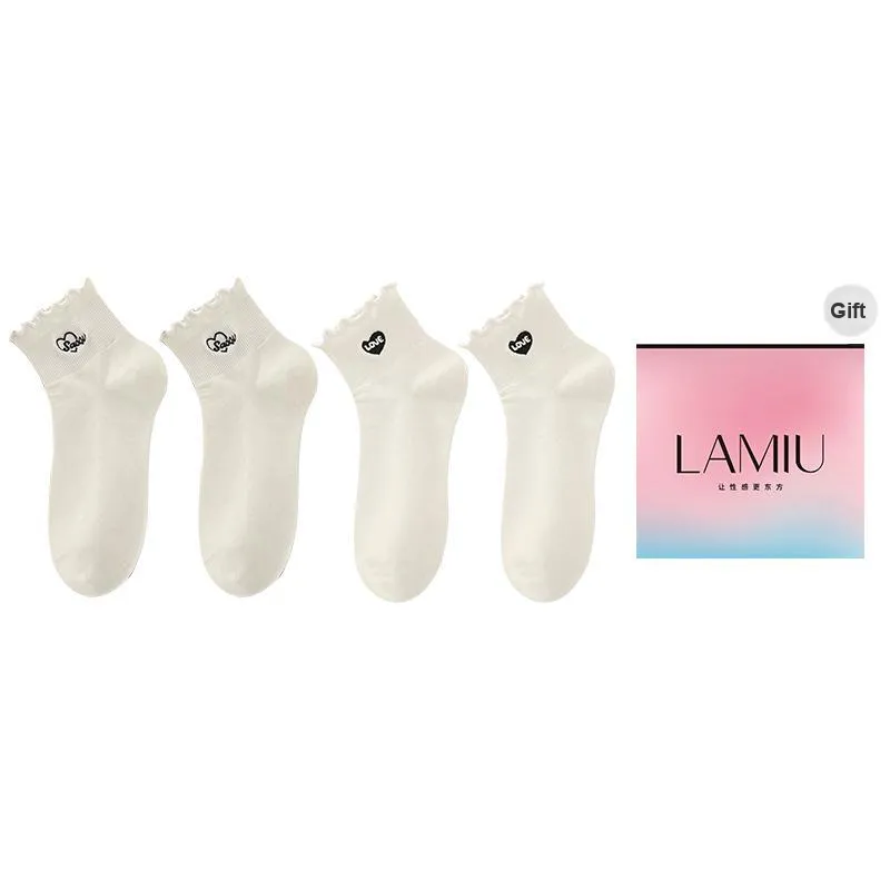 Lan Miao Mid Calf Socks Women's Shopping Bag 4 Pack-5