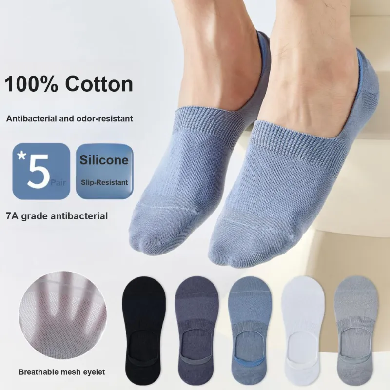 MIIOW No Show Socks Men's 5 Pack Mixed Color-2