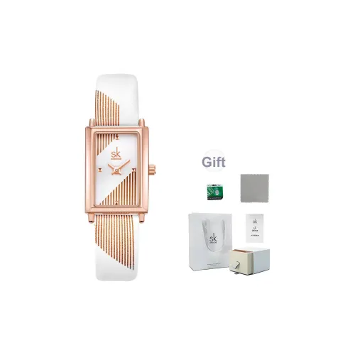 SHENGKE Кварцевый механизм ремешок из полиуретана женские часы белый циферблат