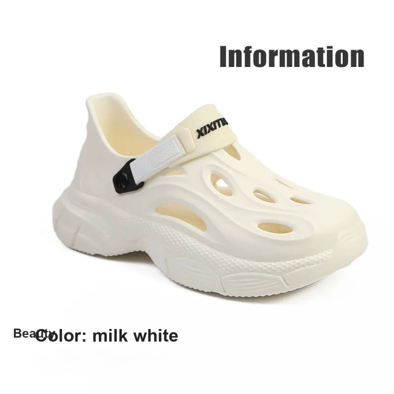 Thin Strips Sandal Slippers Men's, Milk White-4