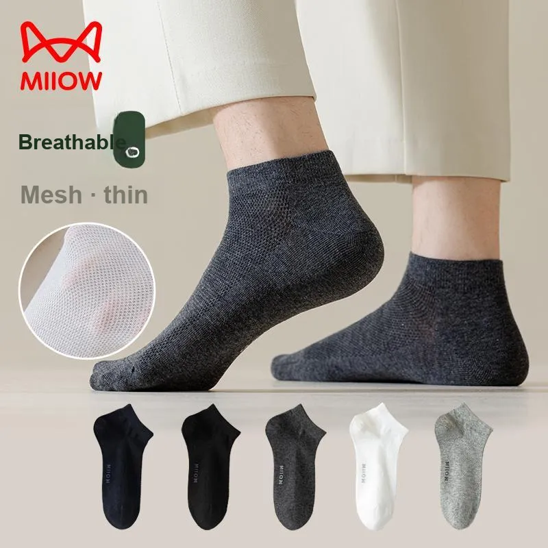 MIIOW Ankle Socks Men's 5 Pack Mixed Color-2