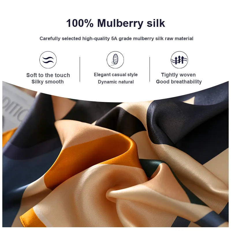 H YXIANG Silk Scarves Women's-7