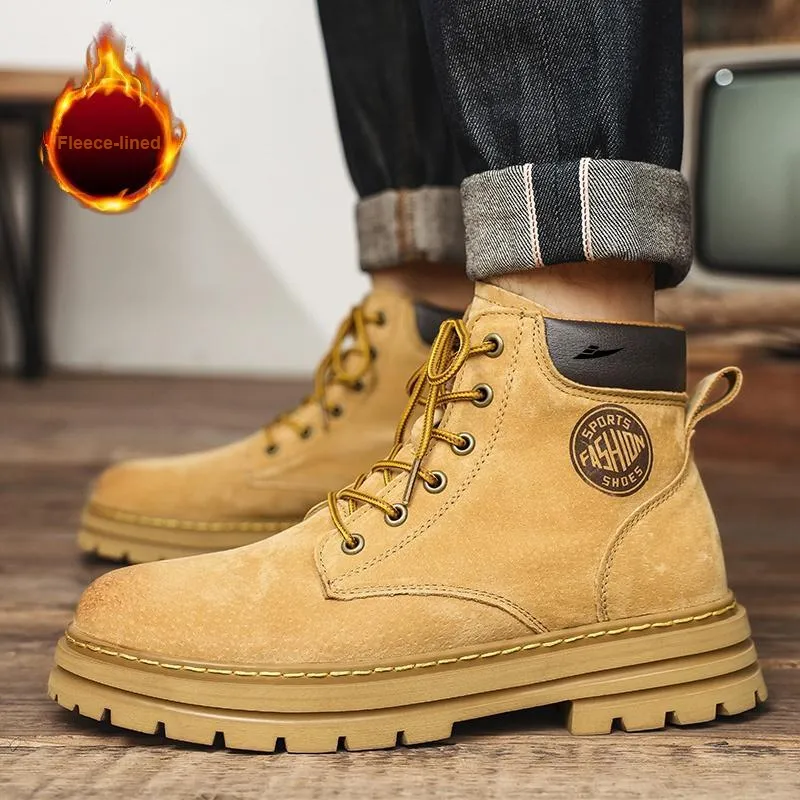 Kuding Martin Boots Unisex Gold, Khaki-10
