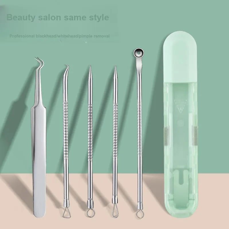 JIAOXUEFEI Pimple Extractor Set With Blackhead Removal Tweezers Acne-Fighting Tools And One Twist-off Pimple Extractor-1