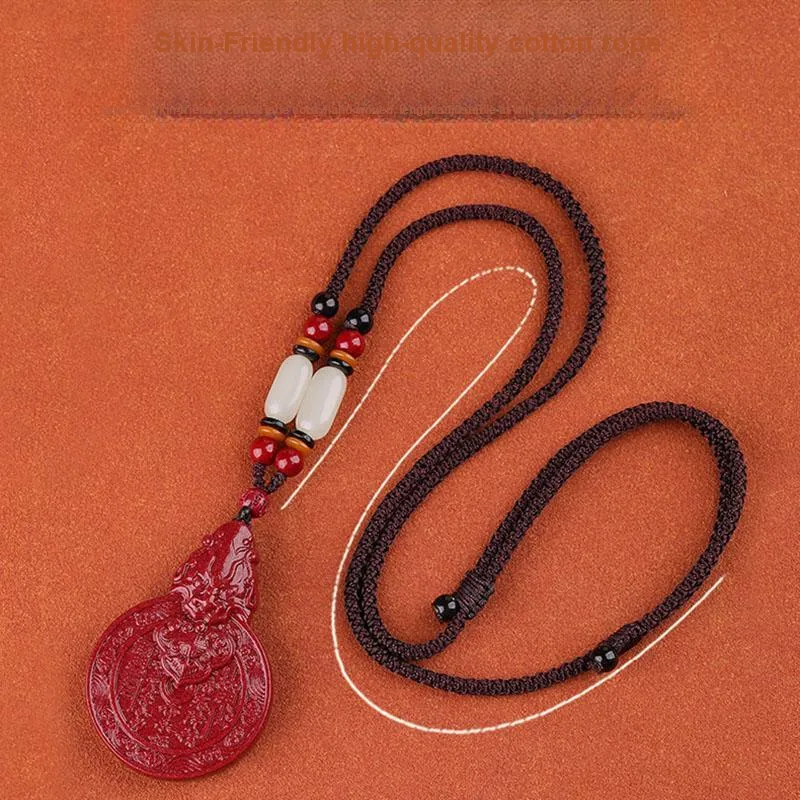 Sima Is Ethereal Reconstructed Cinnabar Jade Pendants Unisex-4