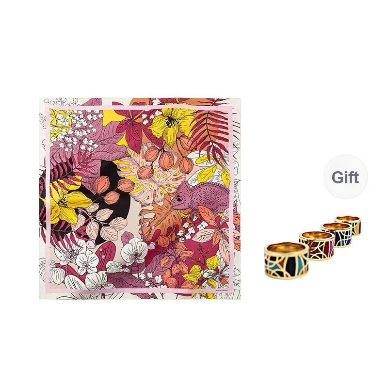 MARJAKURKI Silk Large Scarf Women's-10