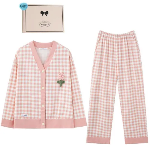 MIOJUER Pajama Set Spring And Fall Women's Pink
