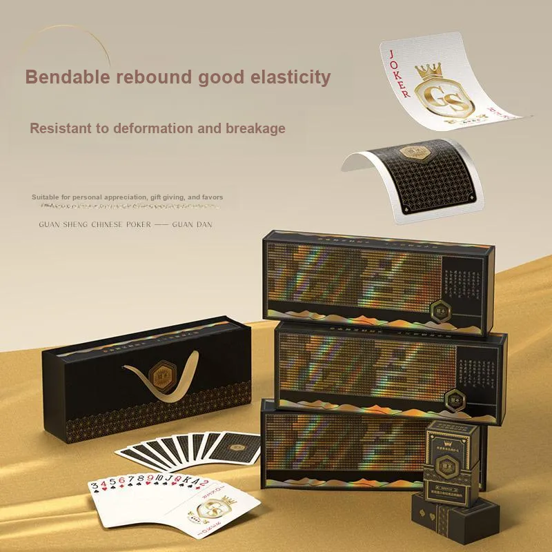GUANSHENG G10 Poker Cards For Egg Throwing Game Jiangshan Gift Box Set 2 Pieces 1 Box Black Core Paper Egg Poker Cards-1