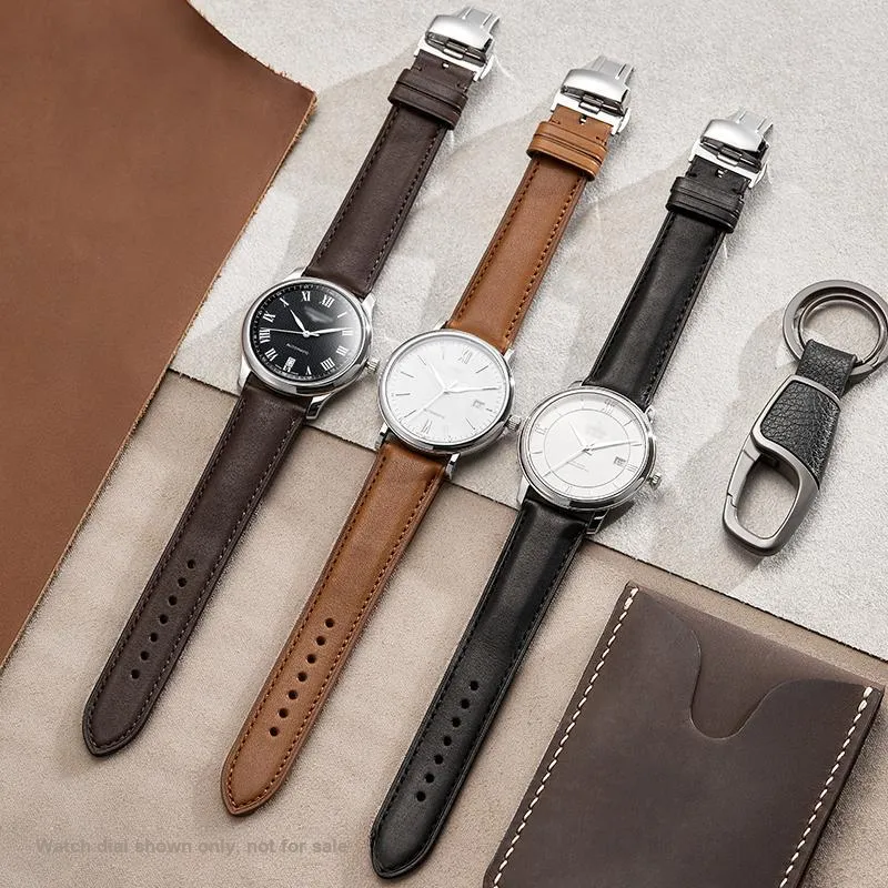 IStrap Longines Compatibility Watch Band 18/19/20/21/22mm Genuine Leather Material-7