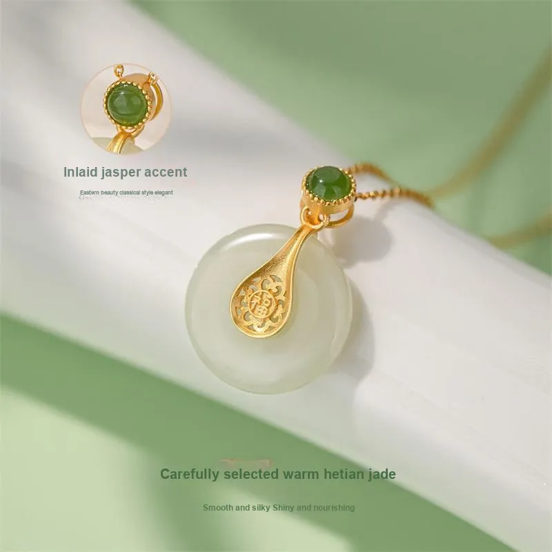 QLADY Earrings Green Jade Women's-28