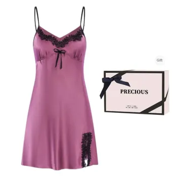 TLXT Nightgown Women's Gift Box Set Purple