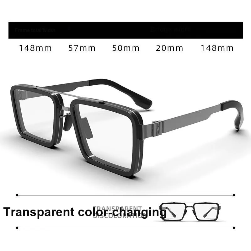 MID Plate Frame Stainless Steel Square Sunglasses Unisex-11