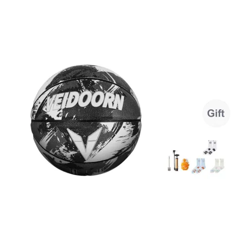 VEIDOORN PU Basketball Black White Size 7 Training Unisex