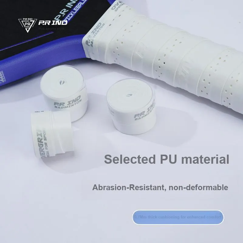 P.R IND Niche Racquet Sports PU Polyurethane Unisex White Pickleball Paddle Grip Tape-1