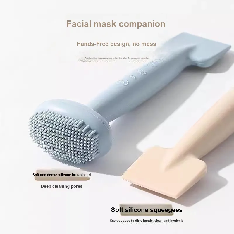 ZHENZI Dual Head Silicone Facial Mask Brush Beauty Salon Squeegees Face-14