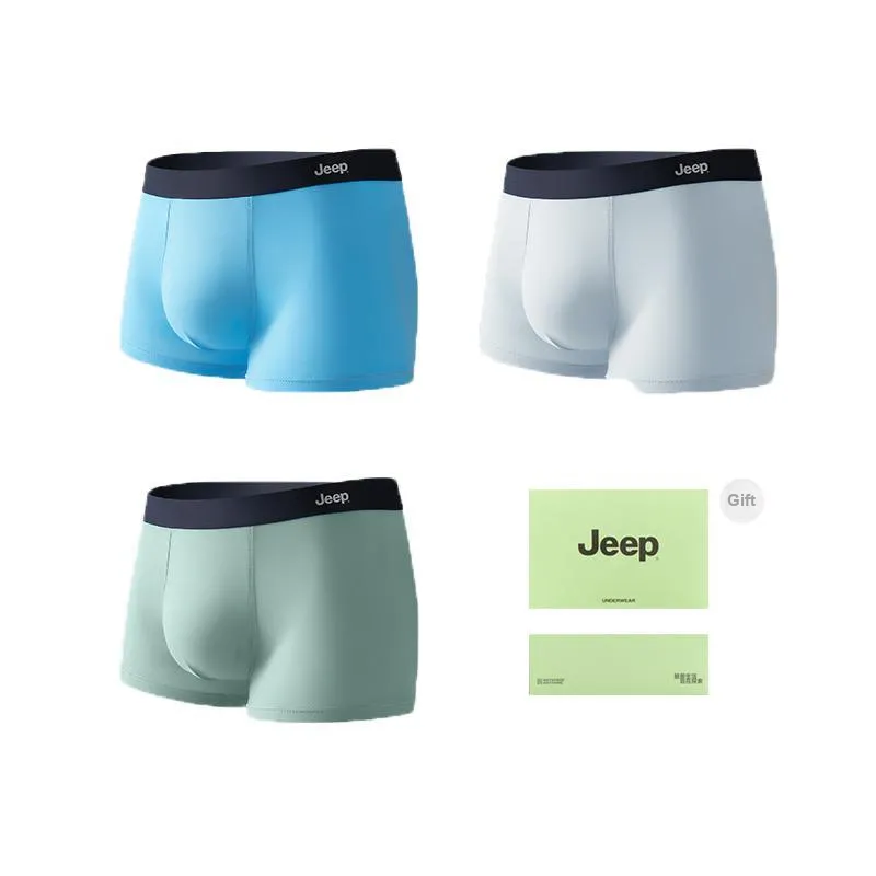 Jeep Underpants Comfortable And Breathable Versatile 100% Cotton Men's Box 3 Pack-0