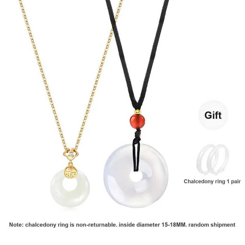 MOREL Chalcedony Jade Necklaces Unisex-5