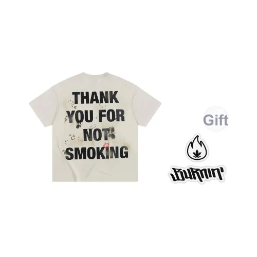 BURNIN Серый Белый Унисекс Футболка