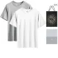 V-Neck Short-Sleeved (White+Heather Gray) 100% cotton Skin-Friendly/Moisture-Wicking Breathable