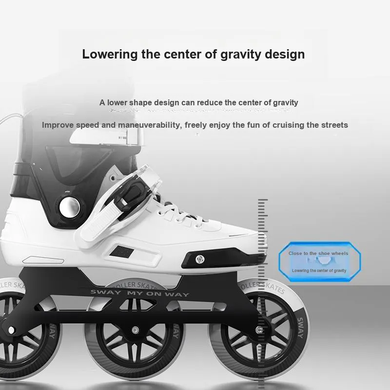 Sway Inline Skates Unisex Black White Two Tone-63
