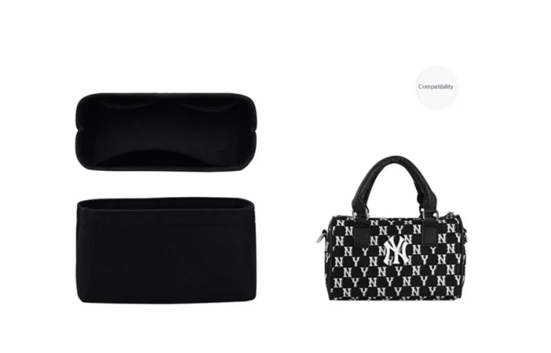 Lan Bao Fan Felt, Cow Leather Bag Accessory Women's Black-9