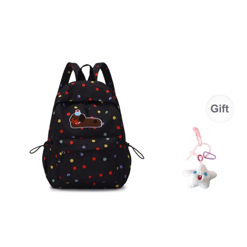 BRABOSTON Nylon Backpack Unisex Black/Red-0