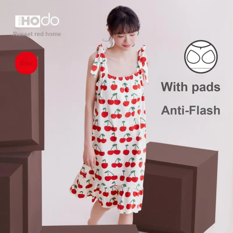 Red Beans At Home Nightgown Women's Shopping Bag Ecru-1