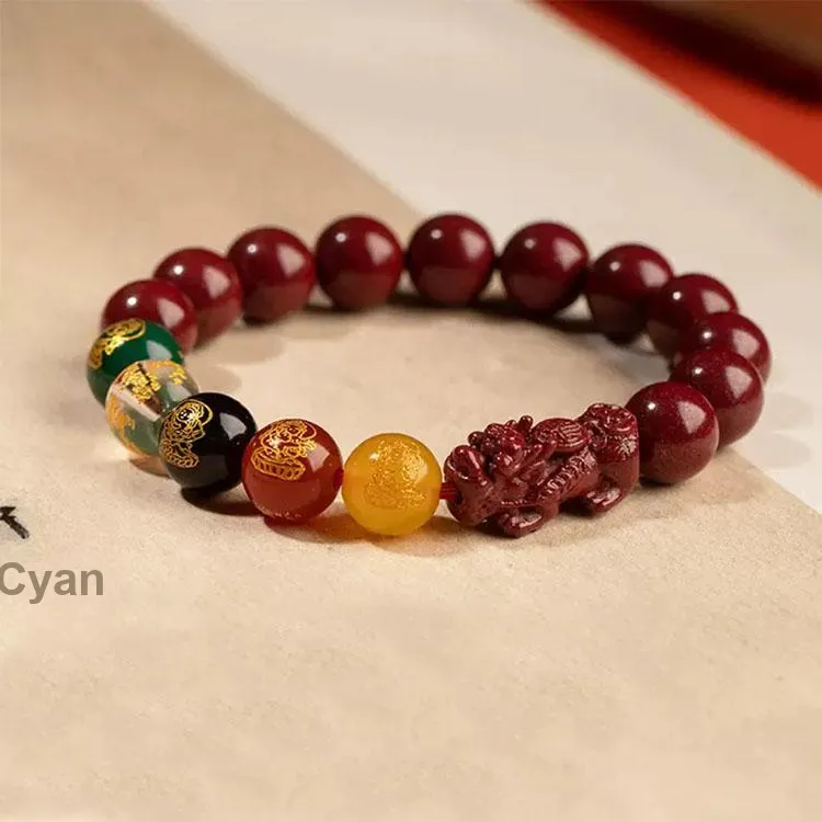 LUXLINE Reconstructed Cinnabar Bracelets Unisex-15