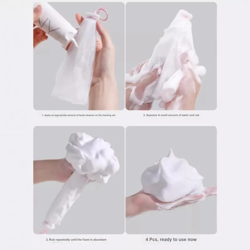 Goodgudi Creamy Texture Foam Net Facial Cleansing Soap Shower Gel With Foaming Net And Mesh Pocket-12