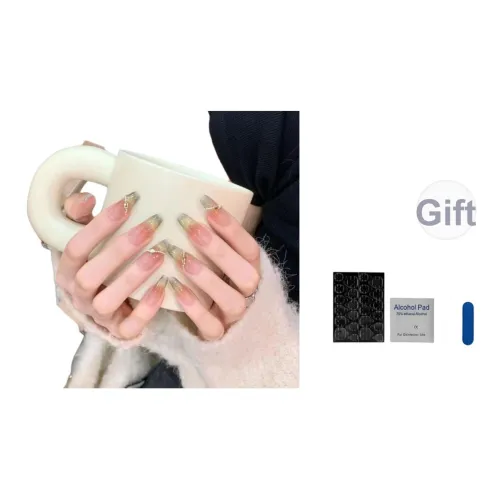 OUYUJI Зеленый Эльф Ручной Работы Съемный False Nail MID Длина Зеленый Градиентный Стиль Instagram