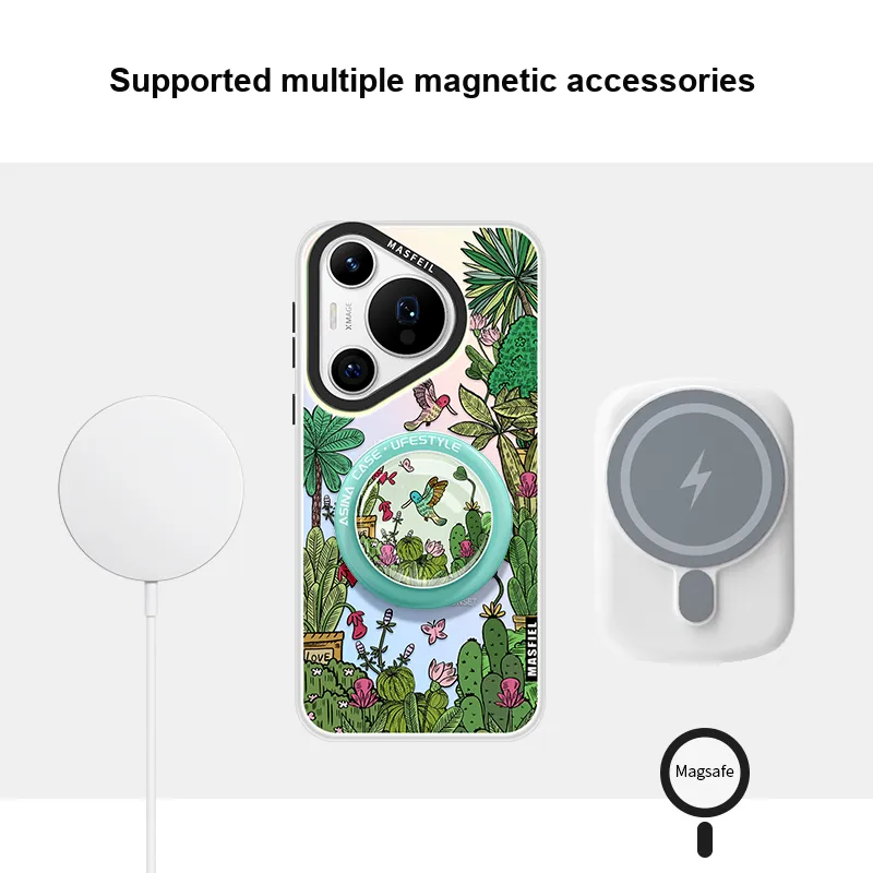 Marsfield Acrylic Material Laser Magnetic Vintage Jungle Phone Cases Compatibility Huawei P70/60/50/40PRO-3