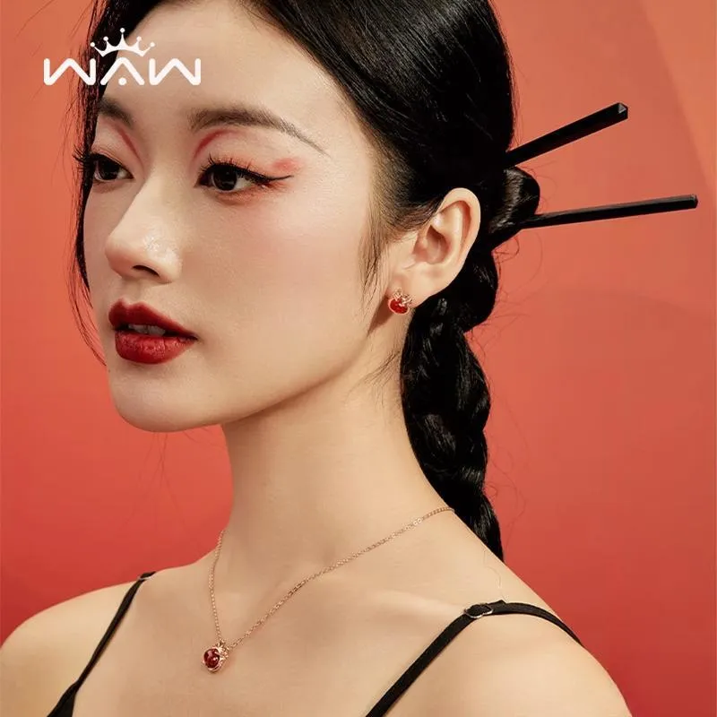 WAW Gold Plated Copper Glass Earrings Women's-1