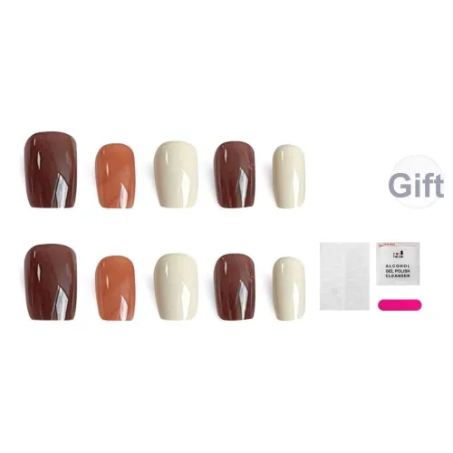 JIABITU Осень и зима Pick Slice Амбра False Nail Короткий LADDER Смешанный Телесный Coquette