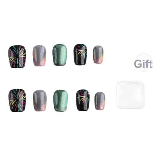 SHANGSHIQIN Multicolor Firework 2025 Укороченный Осветляющий Nail Art 15mm Короткий ЛАДДЕР Многоцветный Градиент