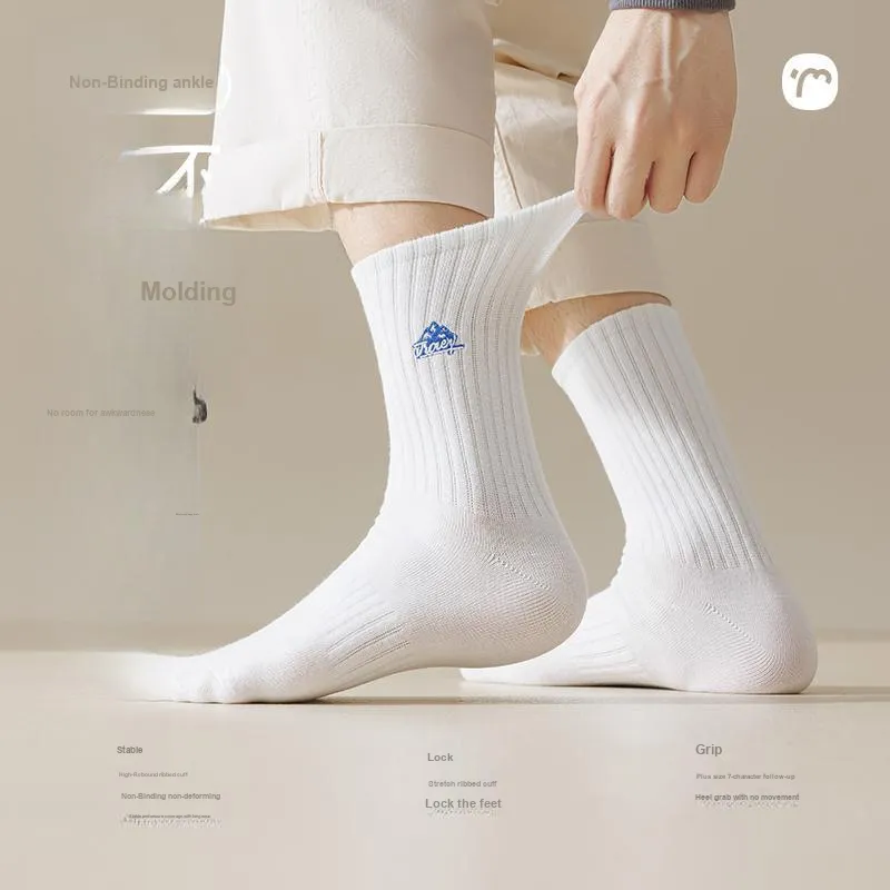 Temooues Mid Calf Socks Unisex 5 Pack-12