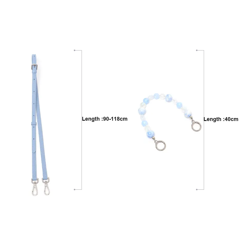 Gloya Metal Bag Strap Women's Blue-1
