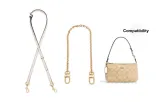 Coach Ecru 1.1cm Width Plain Weave Gold Buckle 90-120cm+Free Decorative Chain 40cm