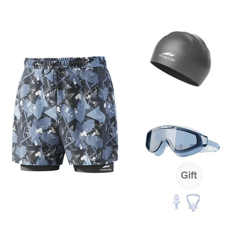 DOUBLEFISH Swimming Sets Polyester Elastane Beach Pool Snorkeling Men's-3