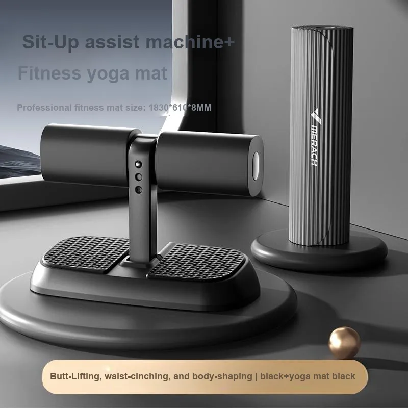 MERACH Sit Up Assist Devices Black Home Indoor Sports Unisex Suction Cup Adjustable With Three Levels Abdominal Toning-9