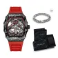 Red Circle Red Strap[Comes with Cuban Bracelet]