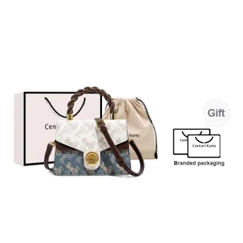 CentarlKatty Polyurethane One Shoulder Handbags Regular Women's Horse Drawn Apricot & Blue