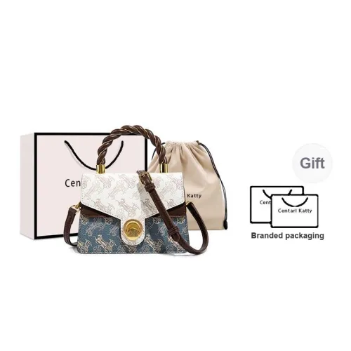 CentarlKatty Polyurethane One Shoulder Handbags Regular Women's Horse Drawn Apricot & Blue